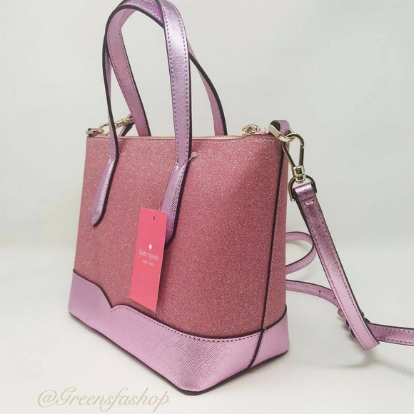 NEW KATE SPADE LOLA GLITTER SATCHEL & CARD HOLDER - Picture 4 of 12